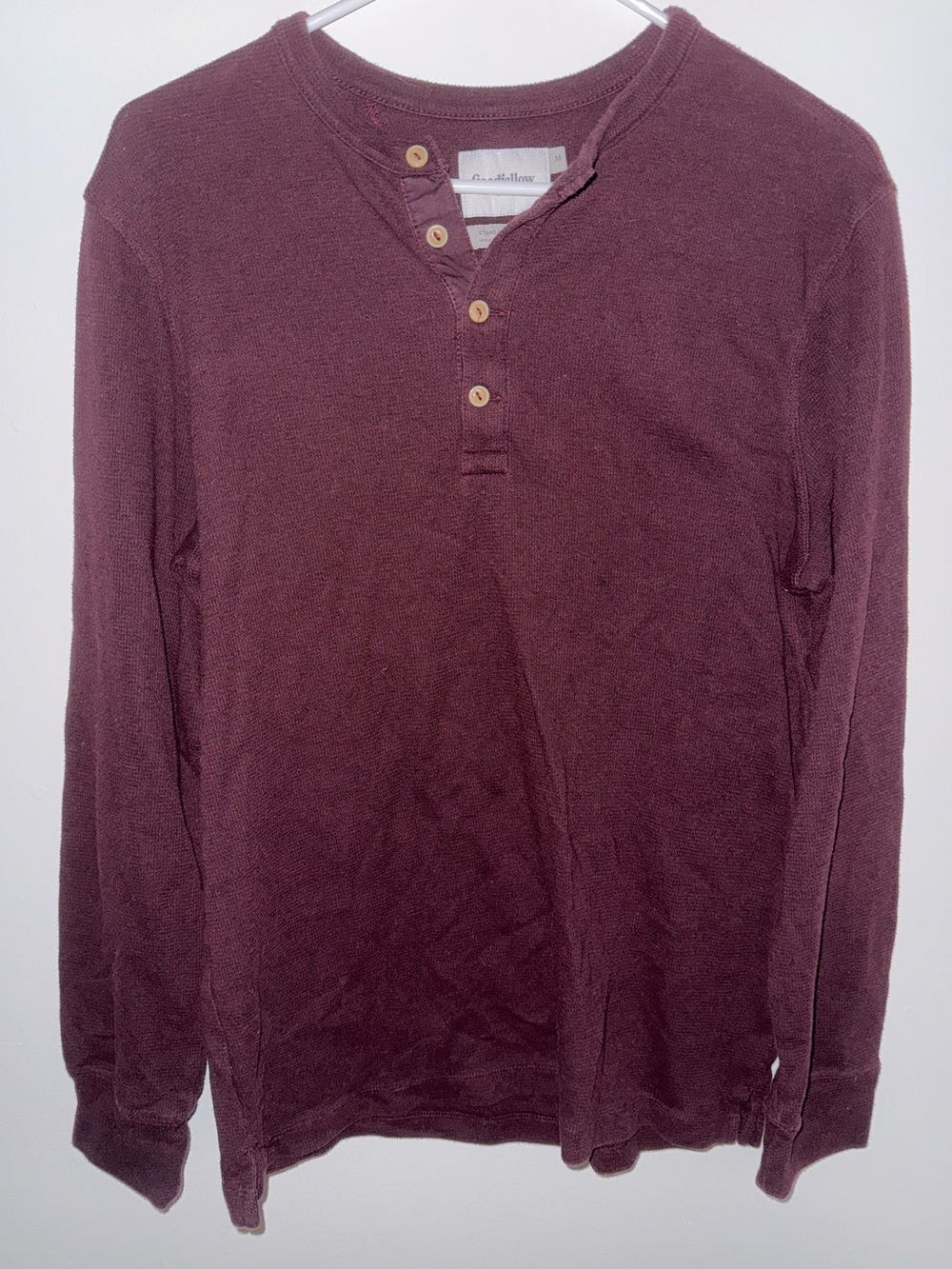GOODFELLOW & CO Burgundy Long Sleeve Shirt